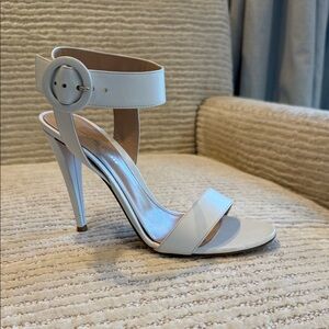 Gianvito Rossi White Ankle-Strap Stiletto Sandals